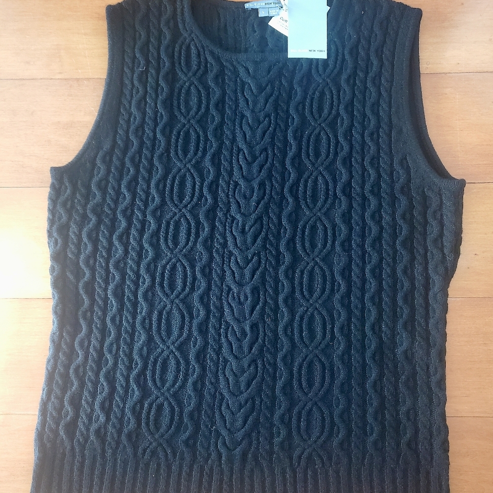 Sleeveless Charcoal  Cashmere  Sweater, L